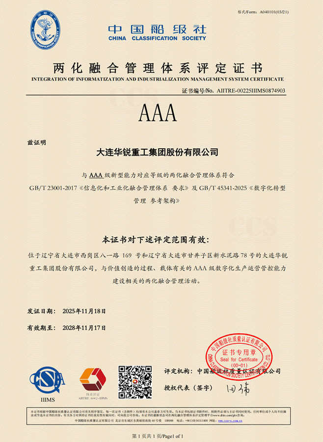Integration of Informationization and Industrialization Management System Certificate